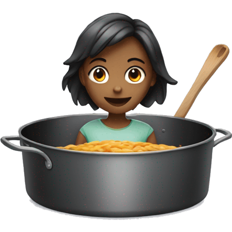 Girl inside a pan emoji