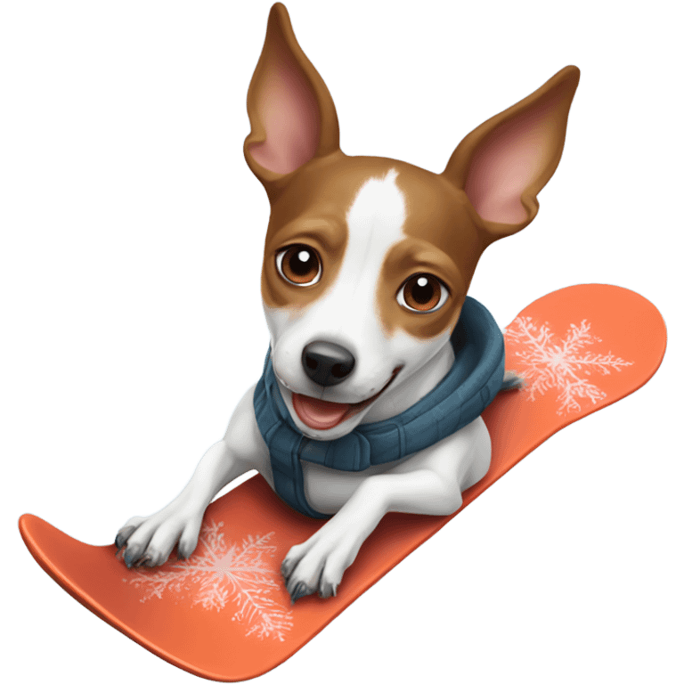 Rat terrier snowboarding  emoji