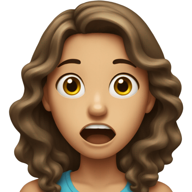 shocked long wavy brown-hair white girl  emoji