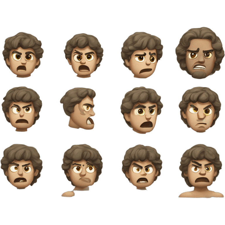 A Young angry greek God in Stone  emoji