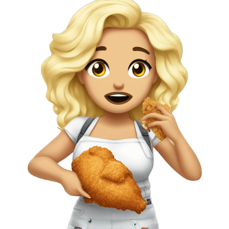 trisha paytas crying while eating fried chick emoji