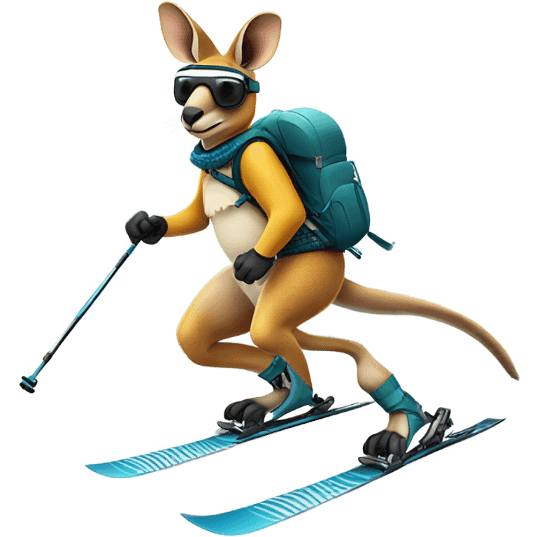 Kangaroo skiing emoji