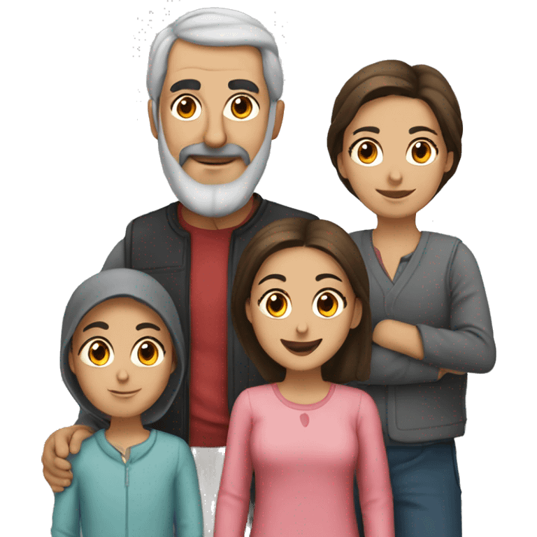 Turkish parents with 4 children emoji