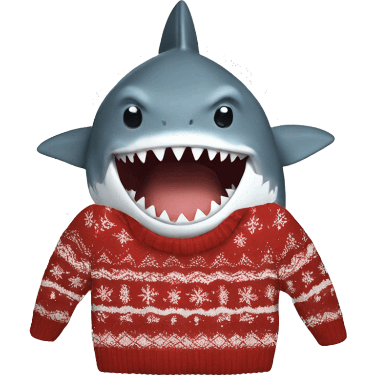 shark wearing a christmas jumper  emoji