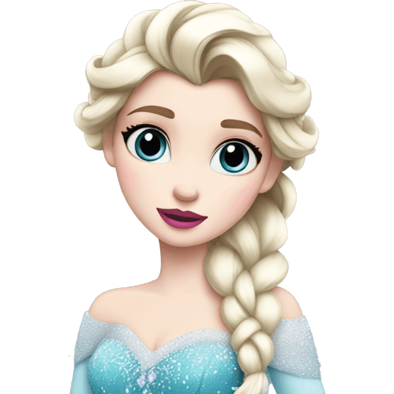 elsa frozen with pink lips emoji