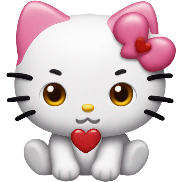 Hello kitty with heart eyes emoji