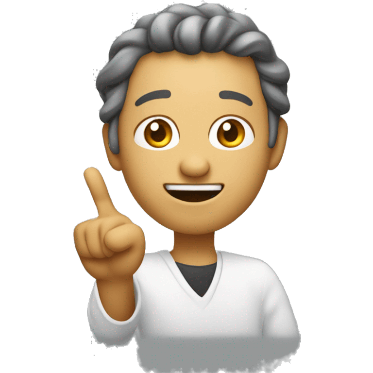 Create an emoji of a person with an enlightened expression, pointing their index finger upward, as if having a ‘Eureka!’ moment. The face shows confidence and energy, symbolizing the realization of an idea. emoji