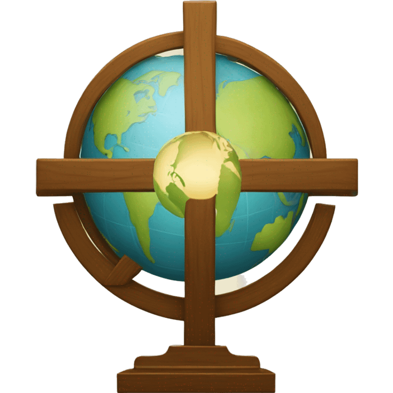 a cross with the globe in front, symbolizing, spreading the gospel emoji