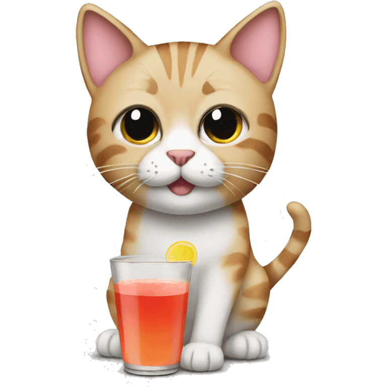 Cat drink juice  emoji