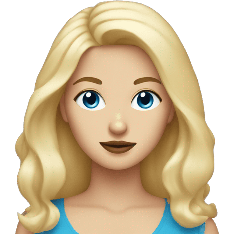 blonde woman with blue eyes holding black cat emoji