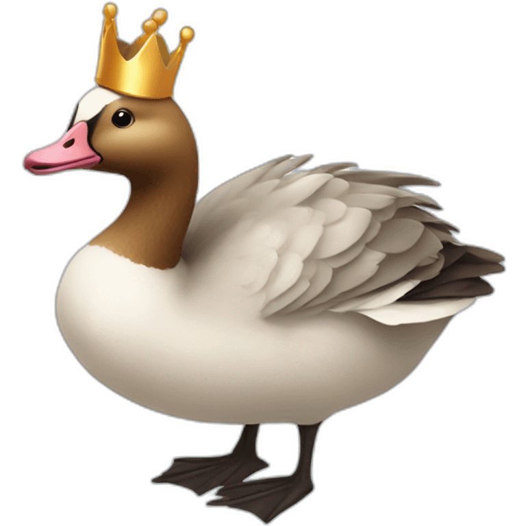 cute goose with a crown emoji