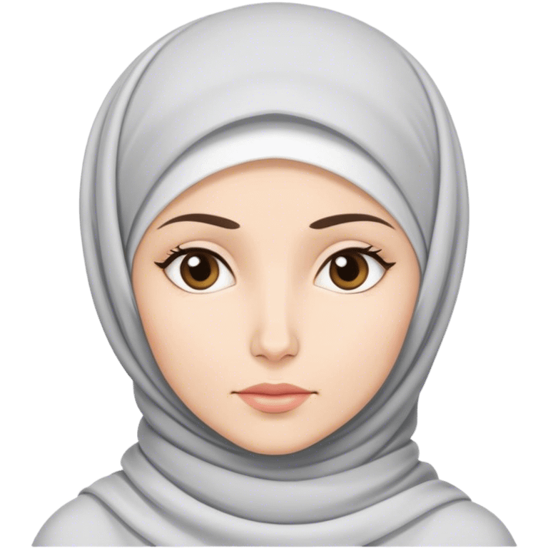 a white skin hijab woman is thinking something emoji