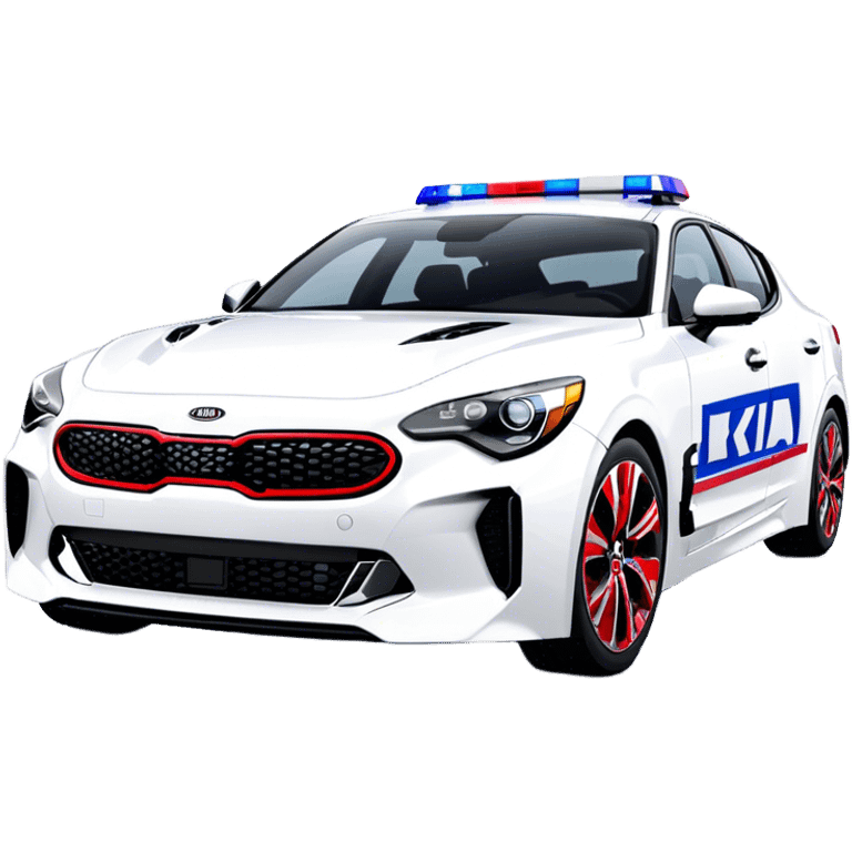 Police Car - Kia Stinger (Model Year: 2018) (Iconic Colour: White with blue and red markings) emoji