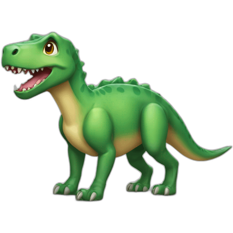 Chien sur un dinosaure emoji