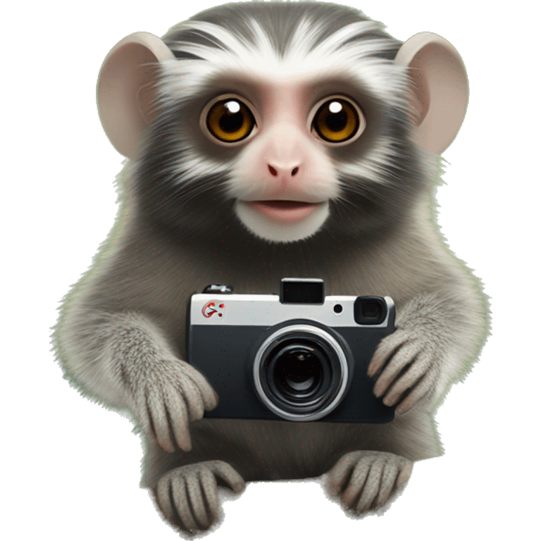 Common marmoset holding a GoPro emoji