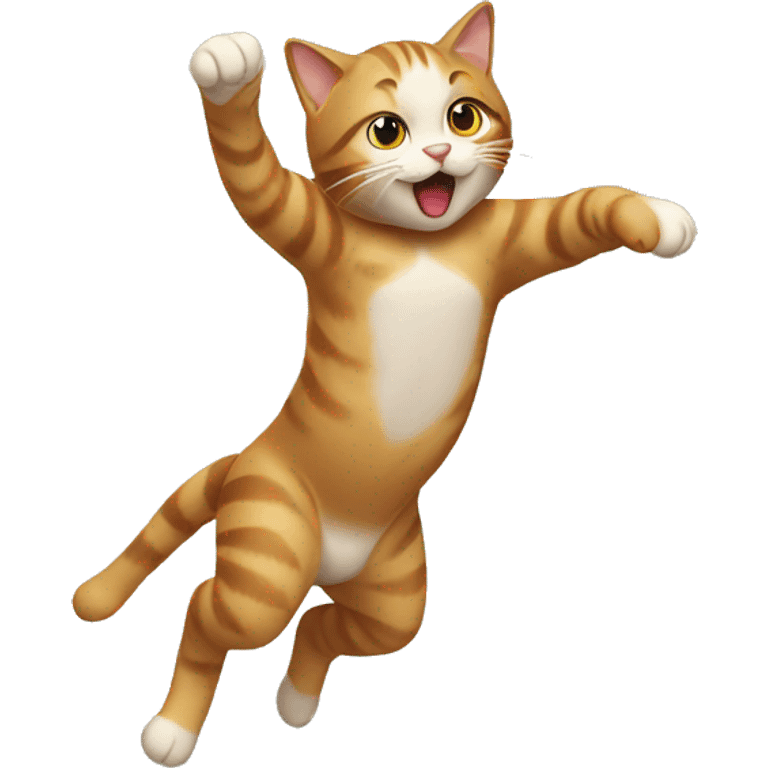 Cat doing back flip emoji