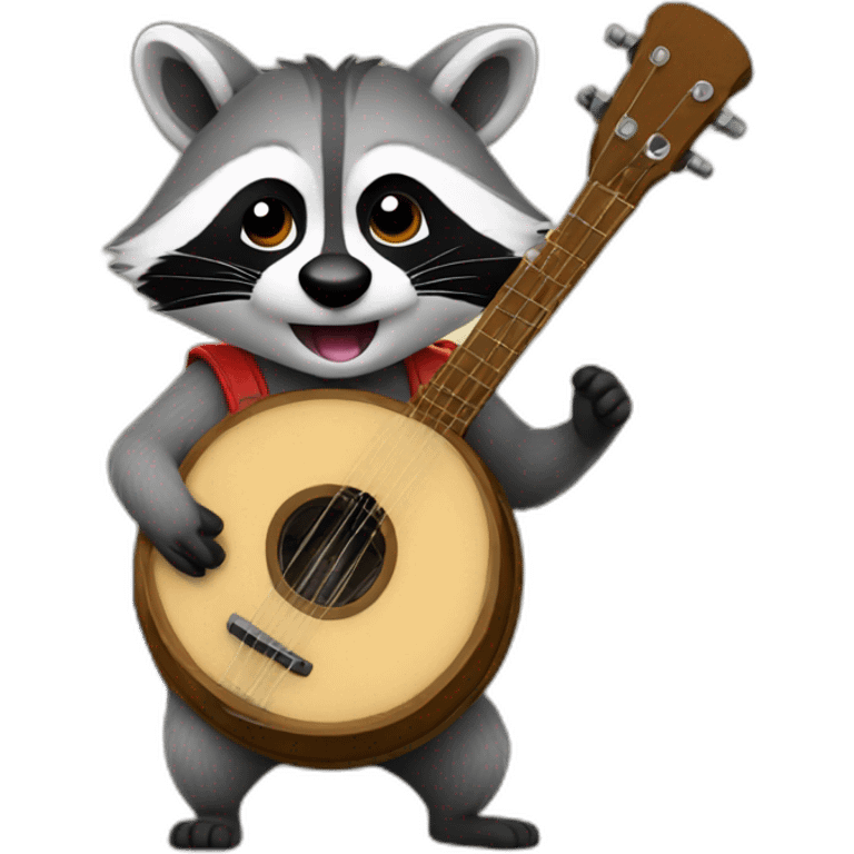 raccoon playing banjo emoji