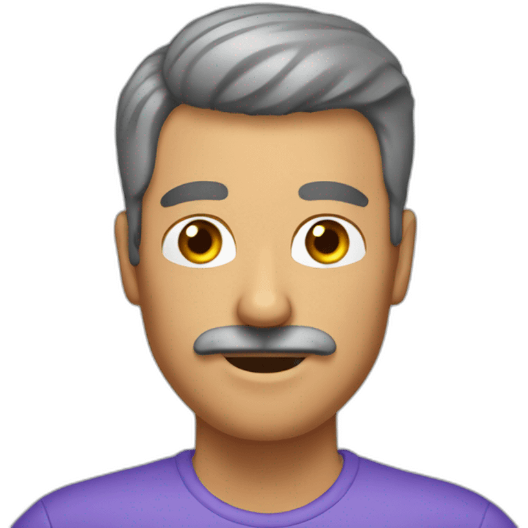 A tanned man with a moustache who just recently had a hair transplant emoji