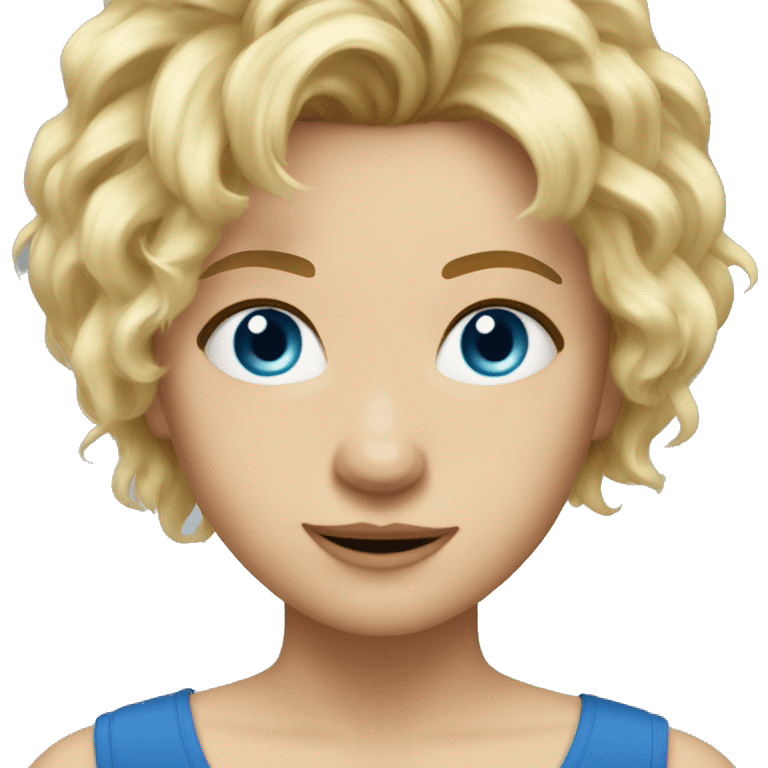 JJ MAYBANK blonde short but messy hair blue eyes emoji