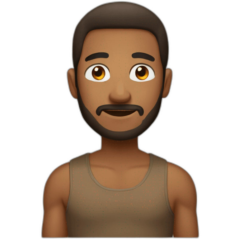 A bord man with a Brown tank top emoji