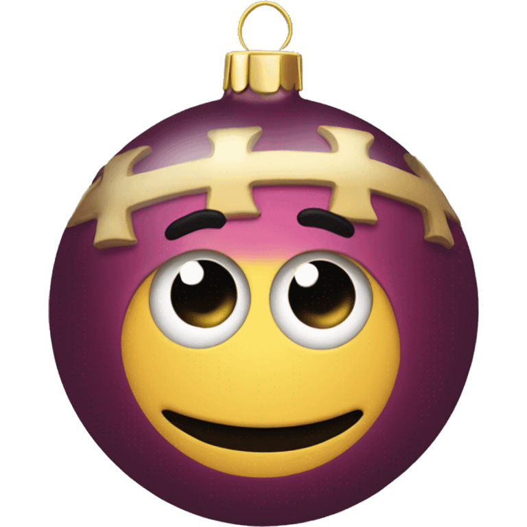 dunkelrote weihnachtskugel schlicht emoji