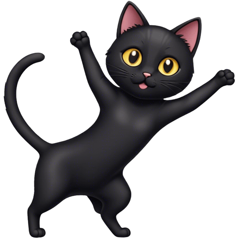 Black cat stretching  emoji