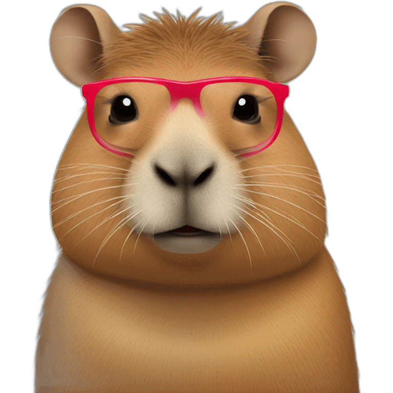 Capybara with red glasses emoji