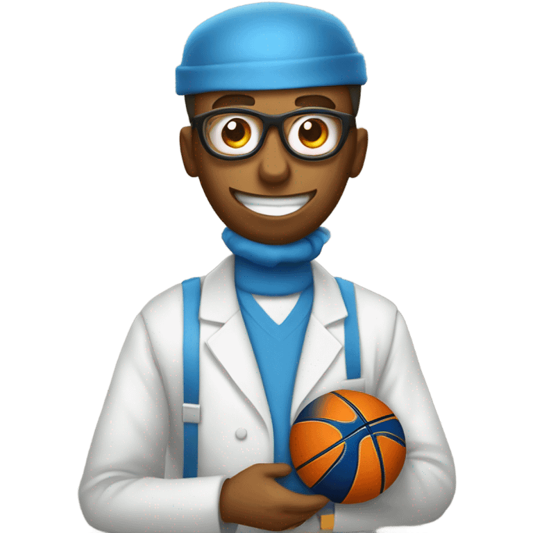 A Bunsen burner and a basketball. emoji