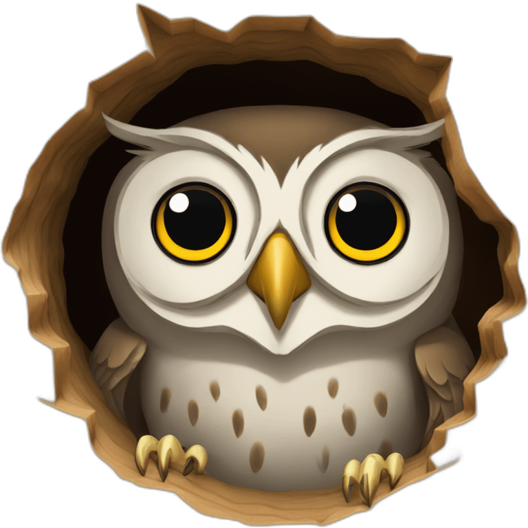 Owl in a hole emoji