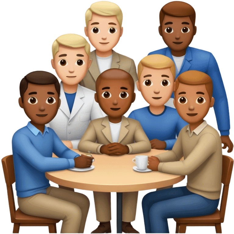 guys at a table realistic emoji