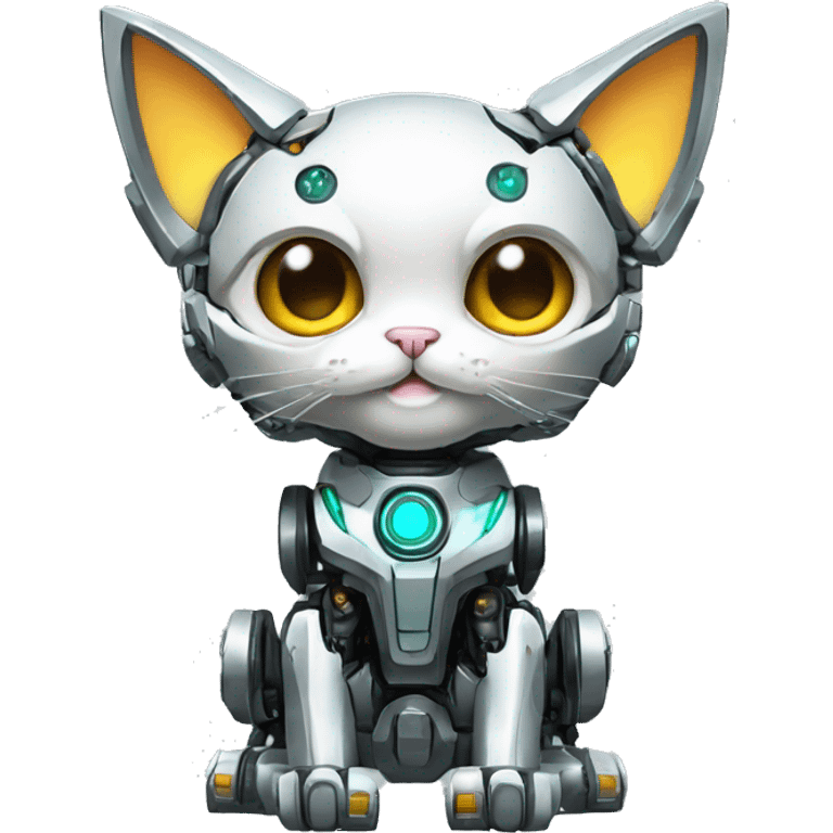 Futuristic mechanical cat-mecha emoji