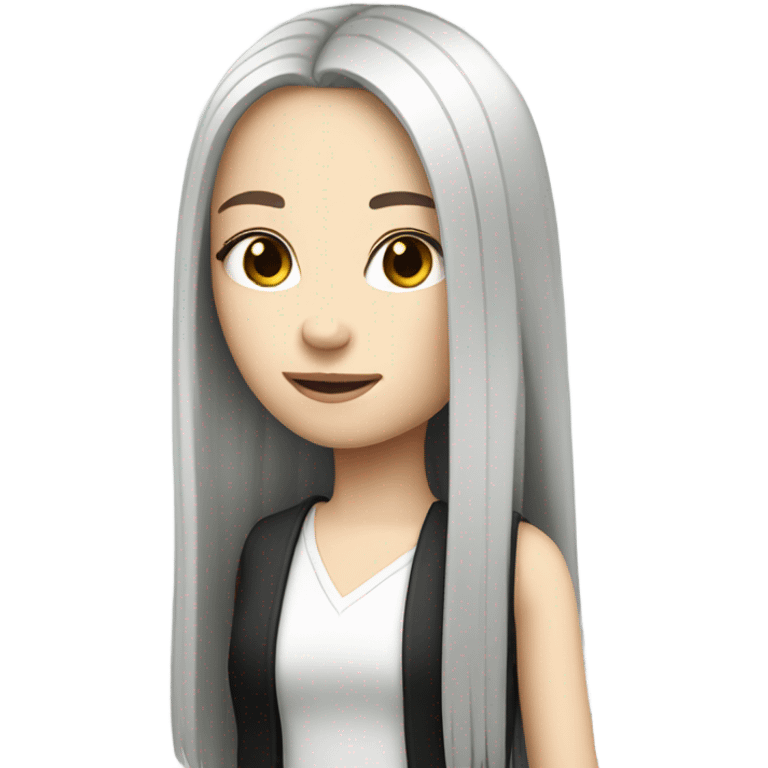 pale,black long hair girl  emoji