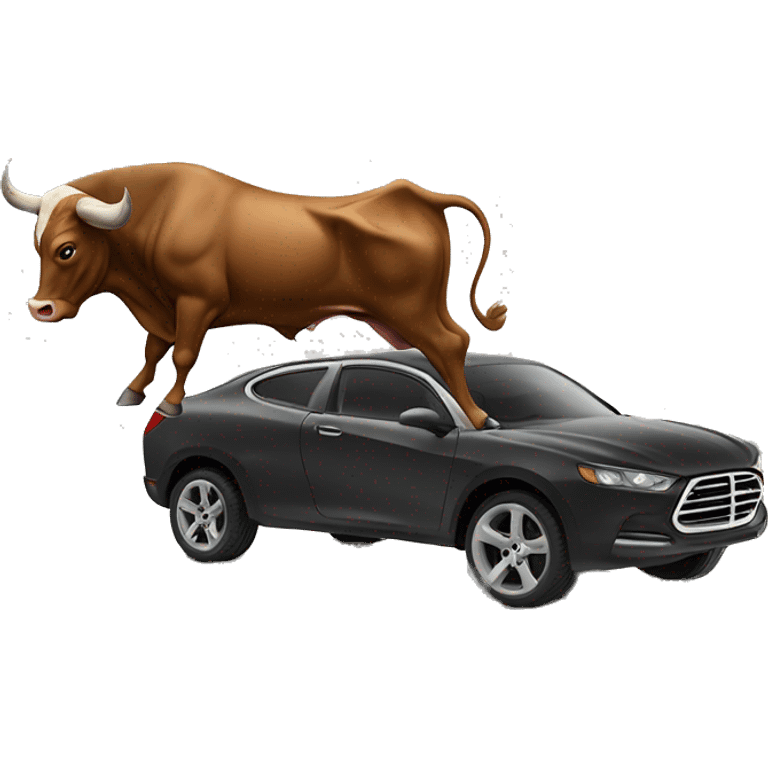 Bull fighting a car emoji