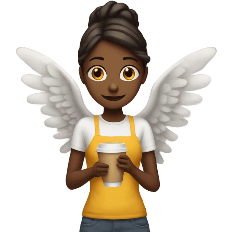 girl who has a wings but she spill the coffee emoji