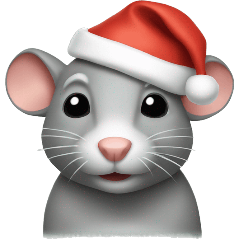 Rat with santa hat emoji