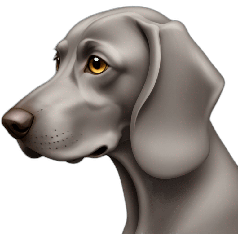 longhair weimaraner head profile emoji