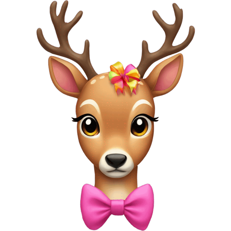 cute deer with bow emoji