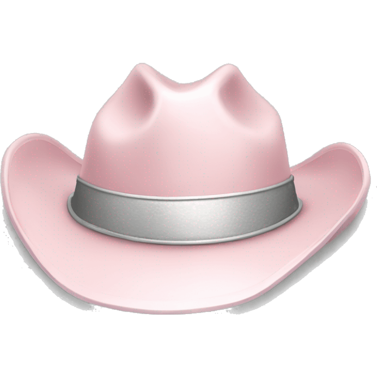 Pale pink and silver cowboy hat emoji