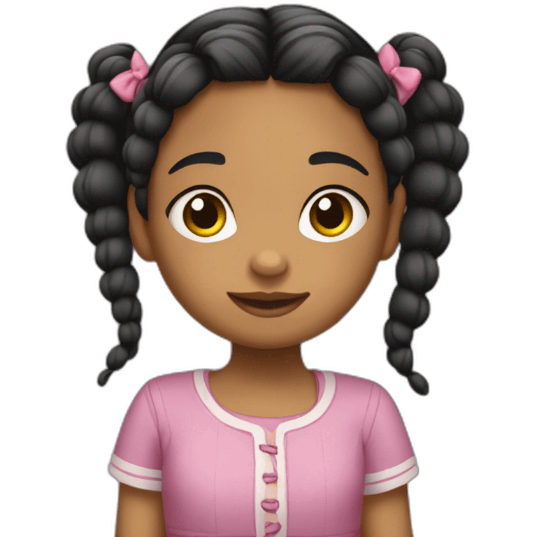 niña con trenzas emoji