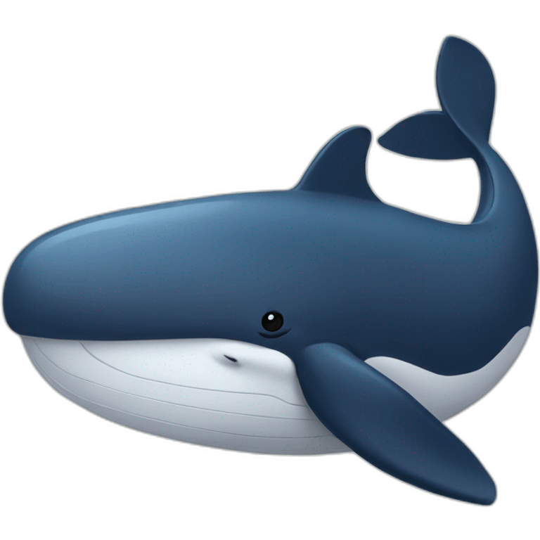 a whale holding a pen emoji