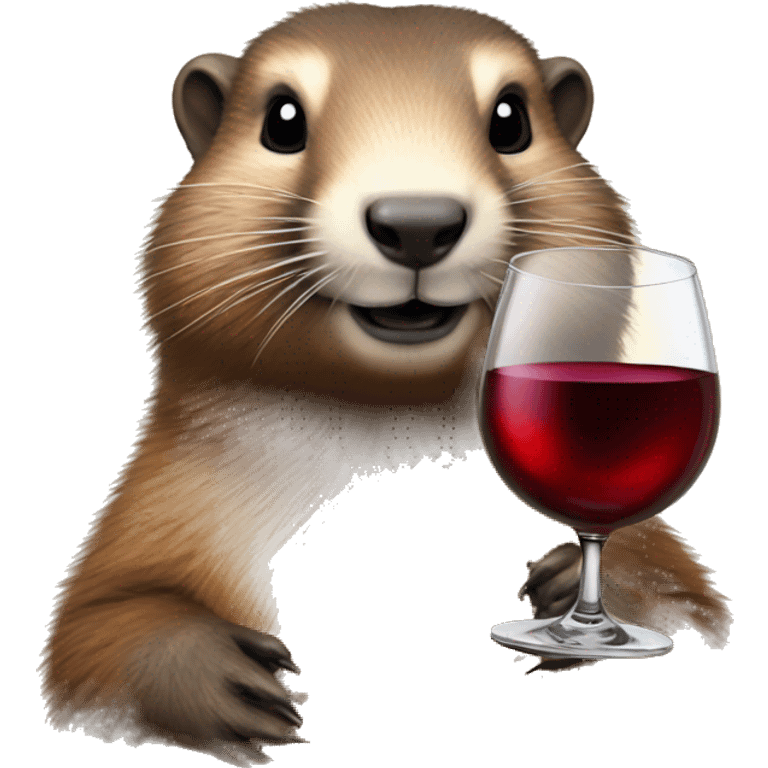 Marmot with wine glass  emoji