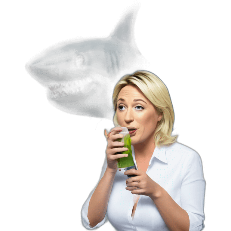 Marine le pen qui mange un requin  emoji