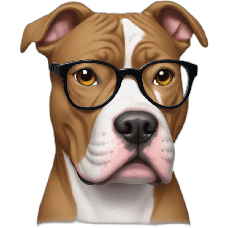 bluenose pitbull wearing glasses emoji