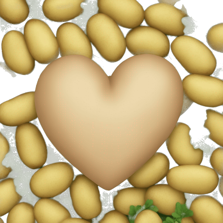 beige heart adorned with potatoes garland emoji