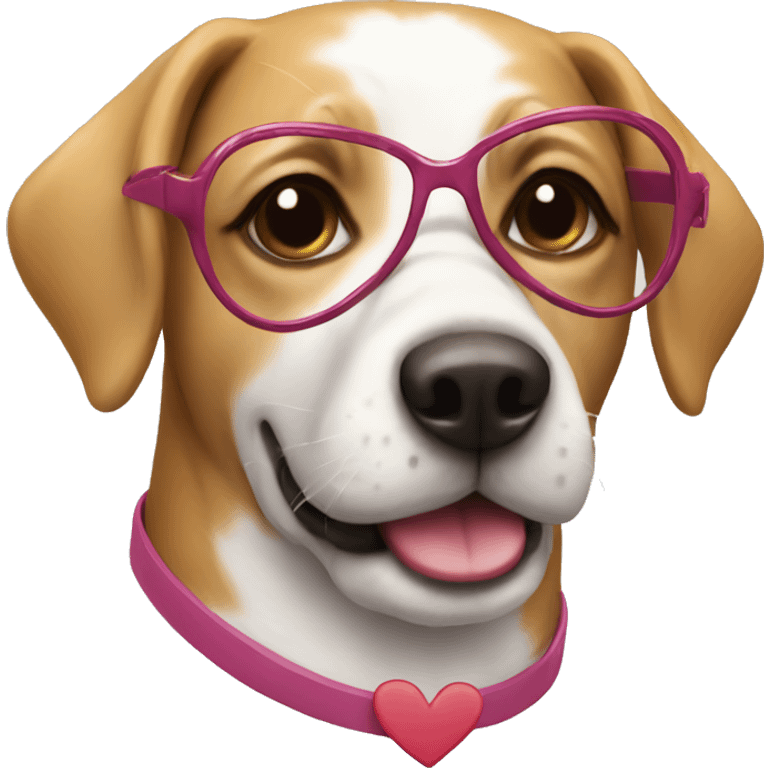 Dog with heart glasses  emoji