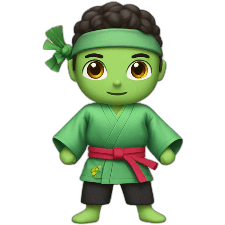 the green balt and karate kimono emoji