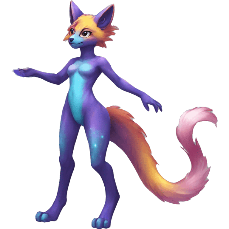 Shiny Colorful Anthro Sona Fakemon Nebula Full Body emoji