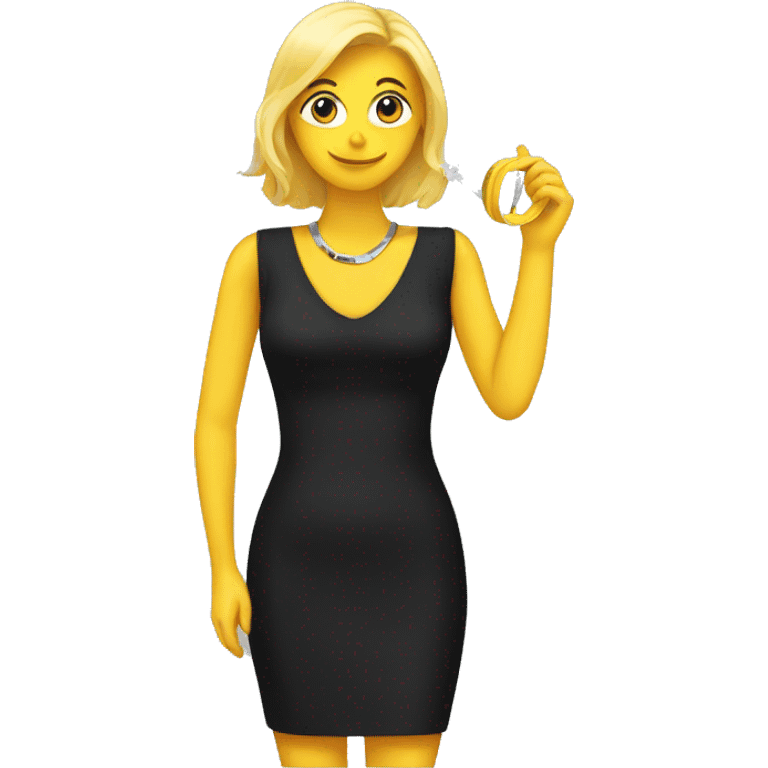 a black dress and a measuring tape  emoji