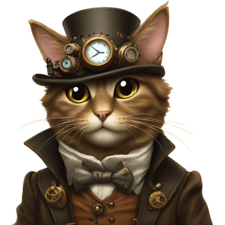 Steampunk cat emoji