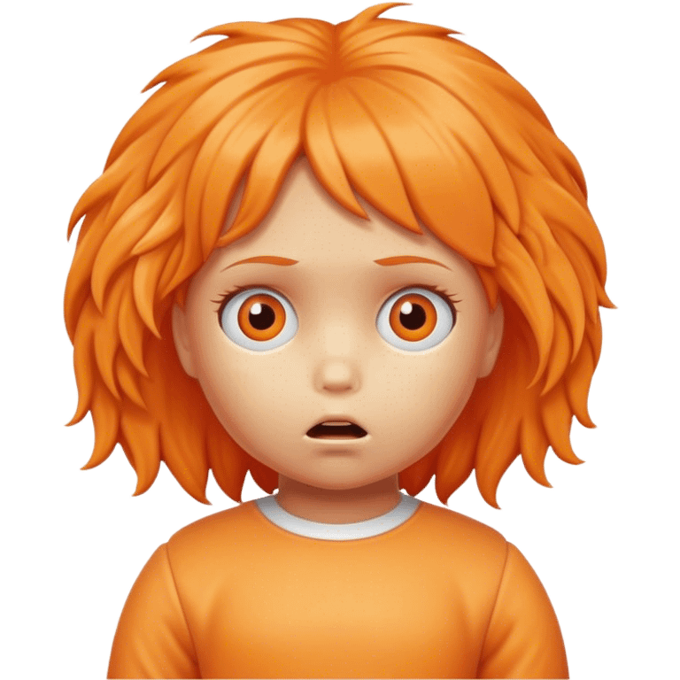 muñeco infantil naranja con pelos de ansiedad emoji